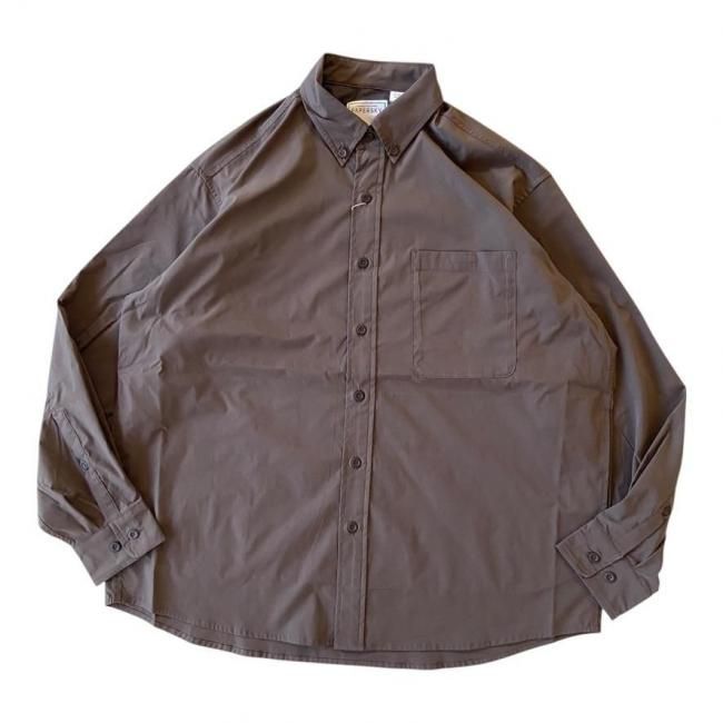 PAPERSKY "HIKE&BIKE CAVE TYPEWRITER BIG SHIIRT" BROWN