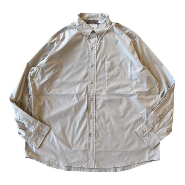 PAPERSKY "HIKE&BIKE CAVE TYPEWRITER BIG SHIIRT" LIGHT BEIGE