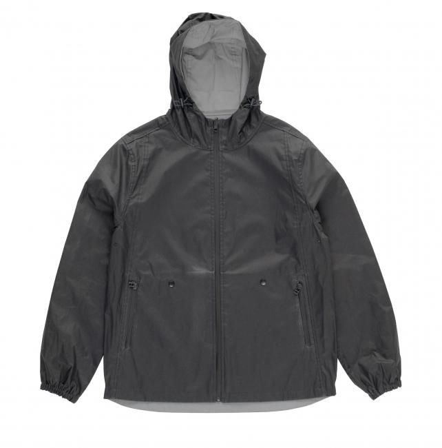 POP TRADING COMPANY " REVERSIBLE TECH JACKET IN ANTHRACITE / REFLECTIVE "