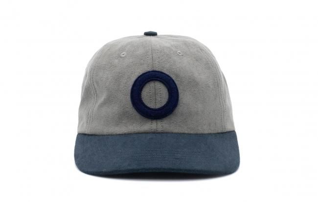 POP TRADING COMPANY " O SIXPANEL HAT IN GREY/ NAVY "