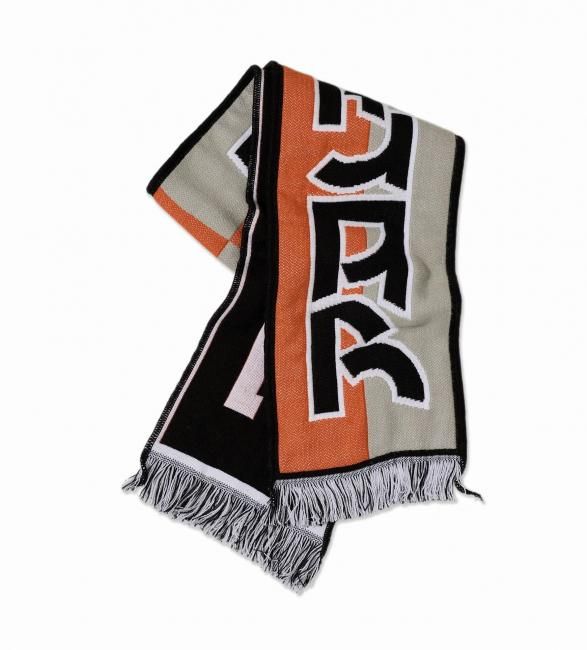 POLAR " FOOTBALL SCARF / SQUARES " ORANGE/ GREY