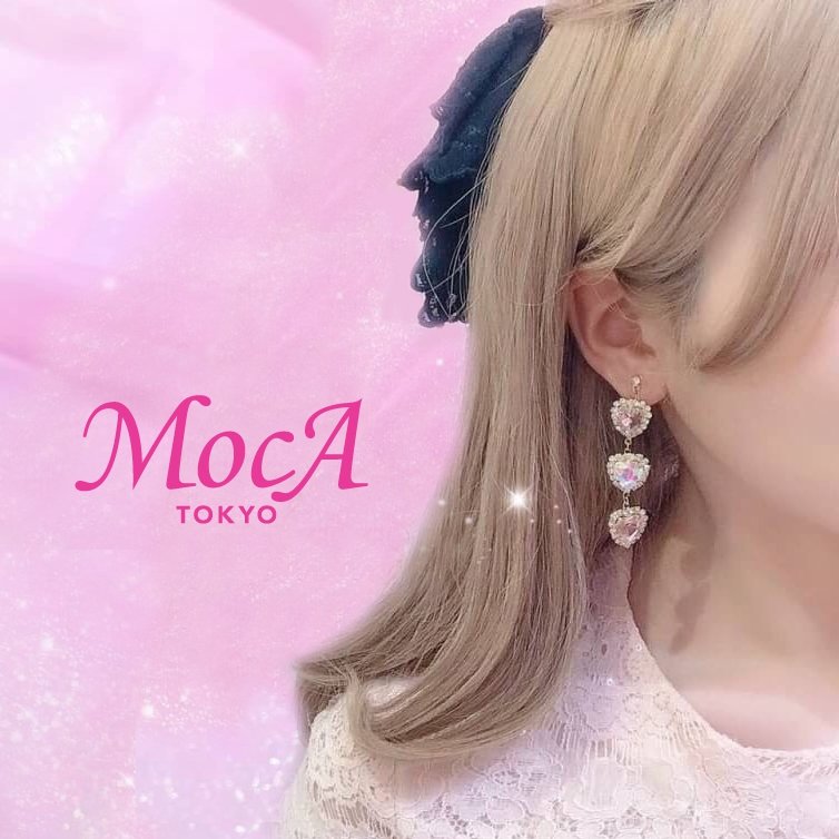 最新 MocA-Tokyo モカトーキョー ハートパール イヤリング