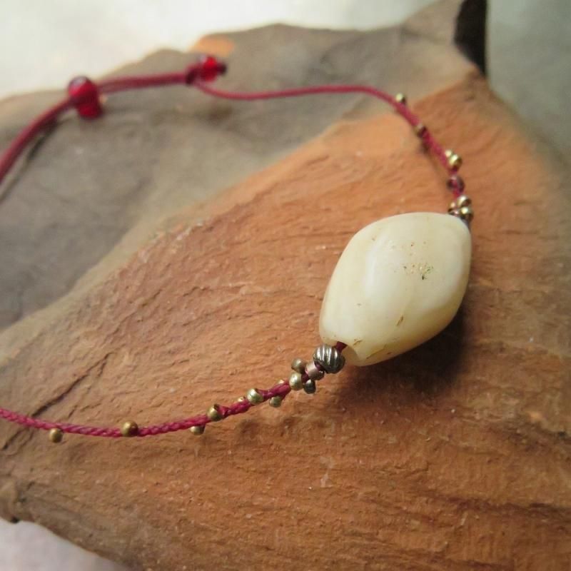 アンティークビーズ瑪瑙ビーズブレスレット ジュンネ発掘 瑪瑙 ＆ メタルビーズ ブレスレット - 東京