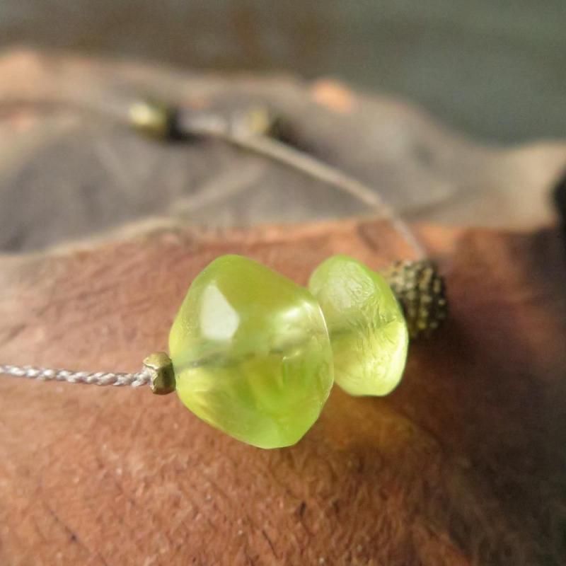 ウランガラス ＋ アフリカンブラス ＆ オリッサブラス ブレスレット