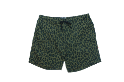 Leopard easy shorts カーキ