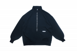 Half zip track jacket ブラック