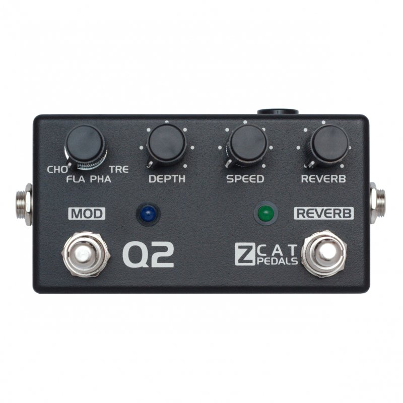 ZCAT Pedals（ジーキャットペダル）| Q-MOD2 (Q2) コーラス、フランジャー、フェイザー、トレモロ+ リバーブ　エフェクター・ペダル