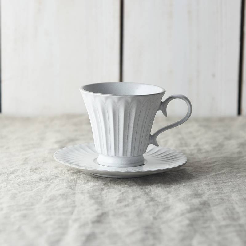 シュシュ・グレース コーヒーカップu0026ソーサー ラスティックホワイト(段)[定番] - 業務用食器販売用食器 卸売のやまに