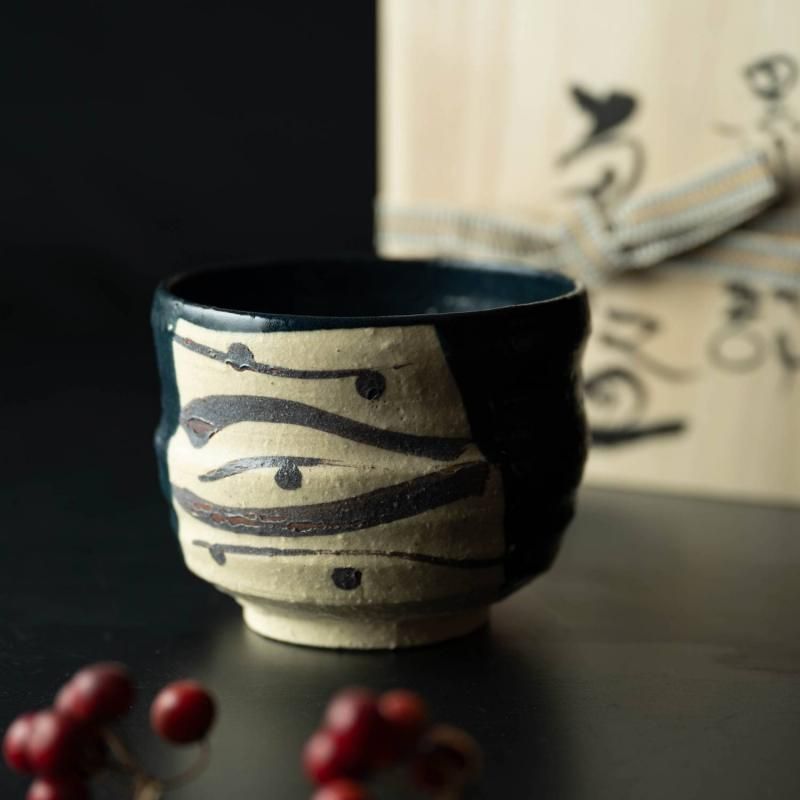 加藤仁 黒織部 抹茶茶碗