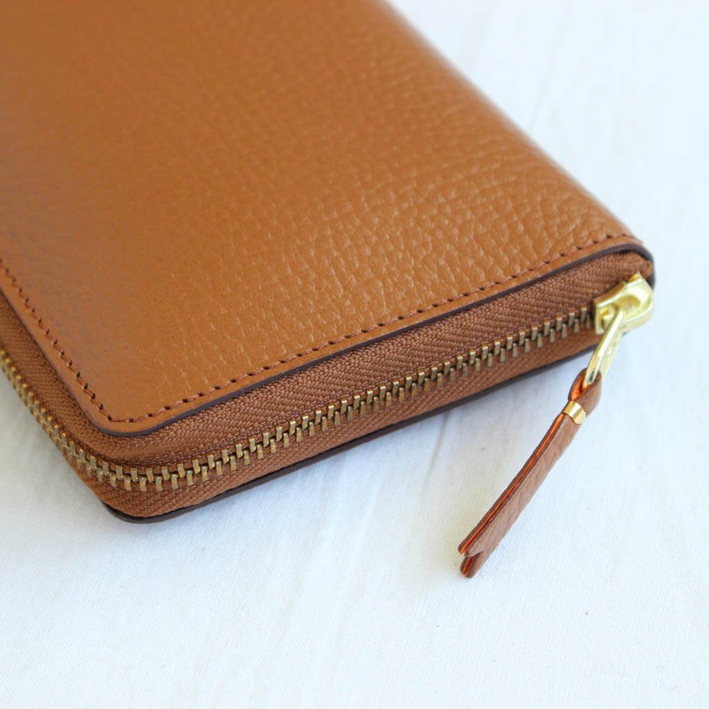 Wallet Comme des Garcons - 二つ折りZIP長財布 SA0110IC #brown/orange/colour inside