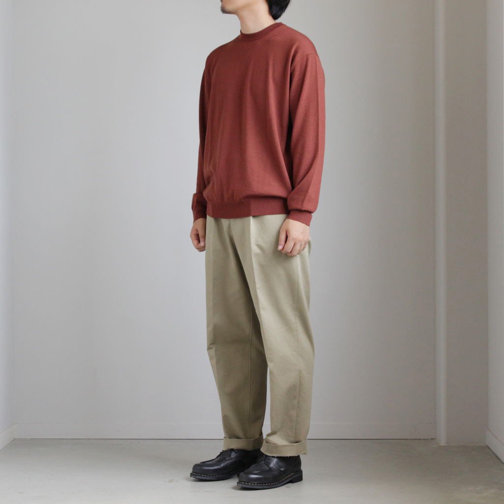 AURALEE WASHED FINX CHINO TAPERED PANTS - チノパン