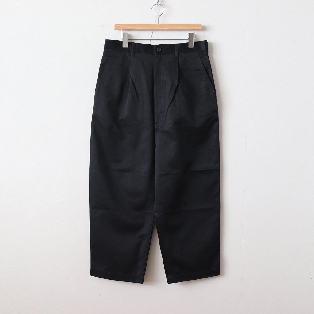 COMME des GARCONS HOMME / 綿チノクロス タックパンツ BLACK
