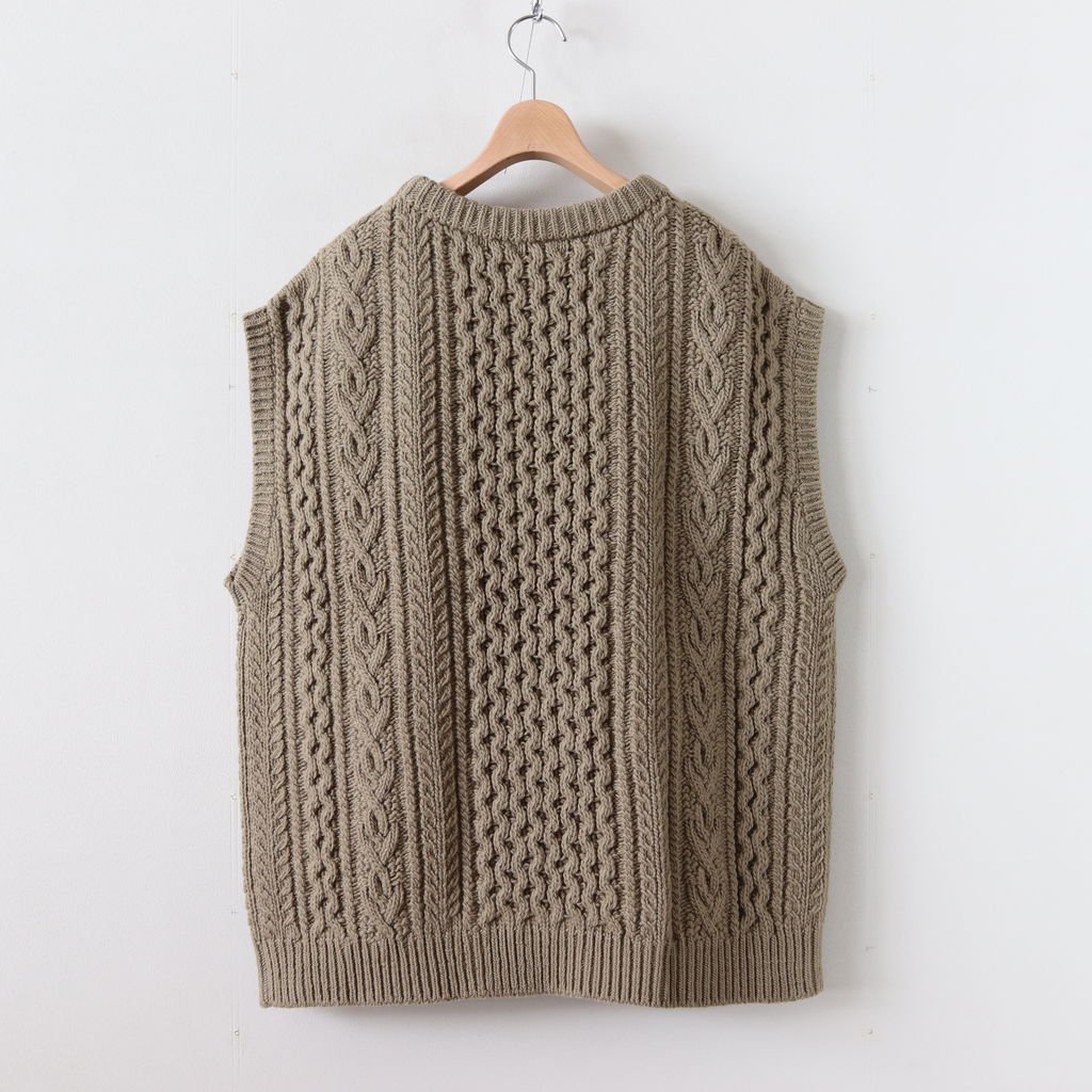 AURALEE | FRENCH MERINO ARAN KNIT VEST NhNzdRsD8F