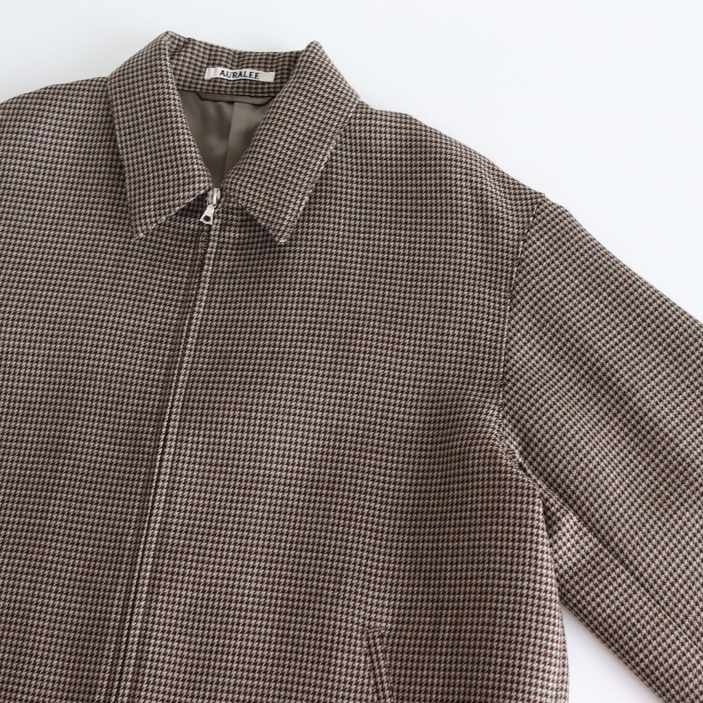 AURALEE / DOUBLE FACE CHECK ZIP BLOUSON HOUND'S-TOOTH CHECK