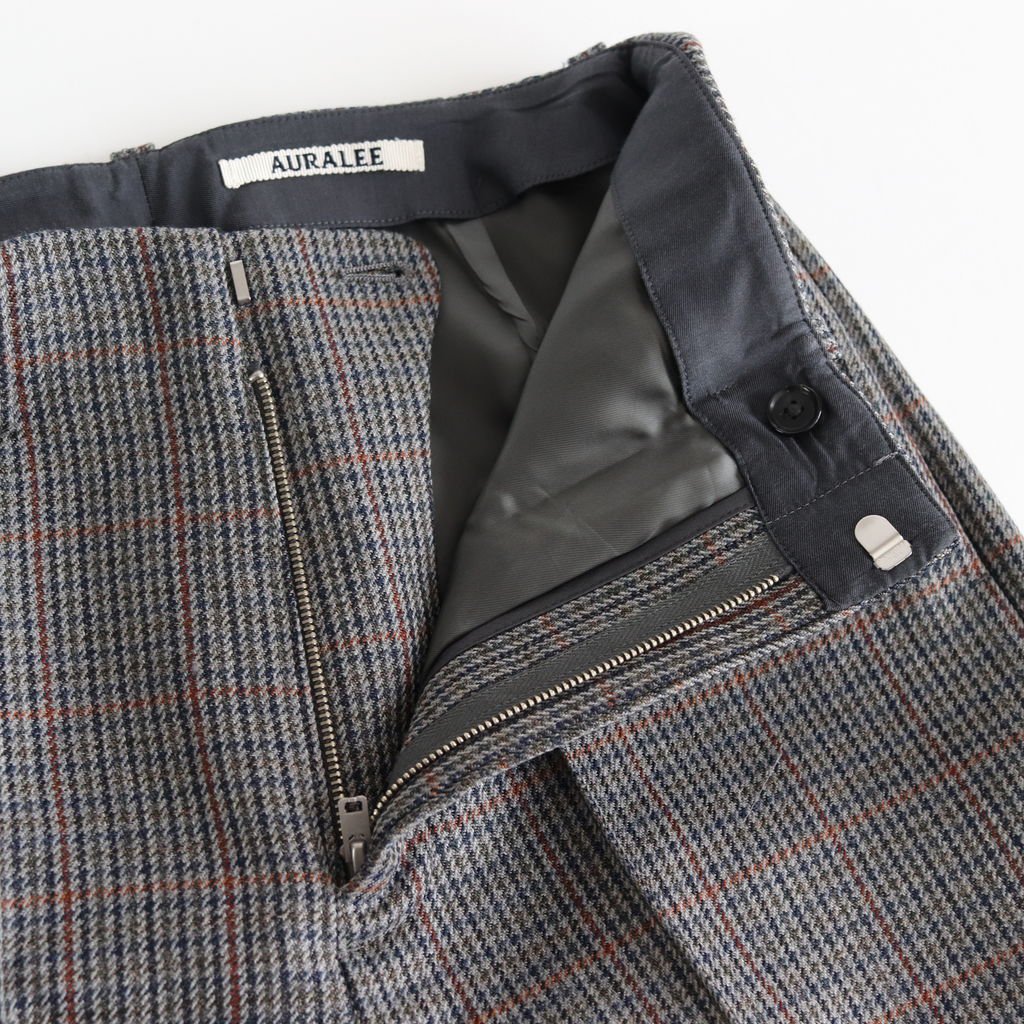 名作AURALEE]17AW GUNCLUB CHECK SLACKS transparencia