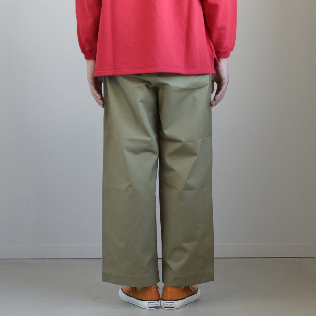 AURALEE / WASHED FINX LIGHT CHINO WIDE PANTS OLIVE