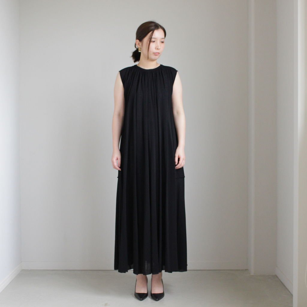 ATON FRESCA KANOKO GATHER DRESS BLACK | 新品タグ付き ATON FRESCA