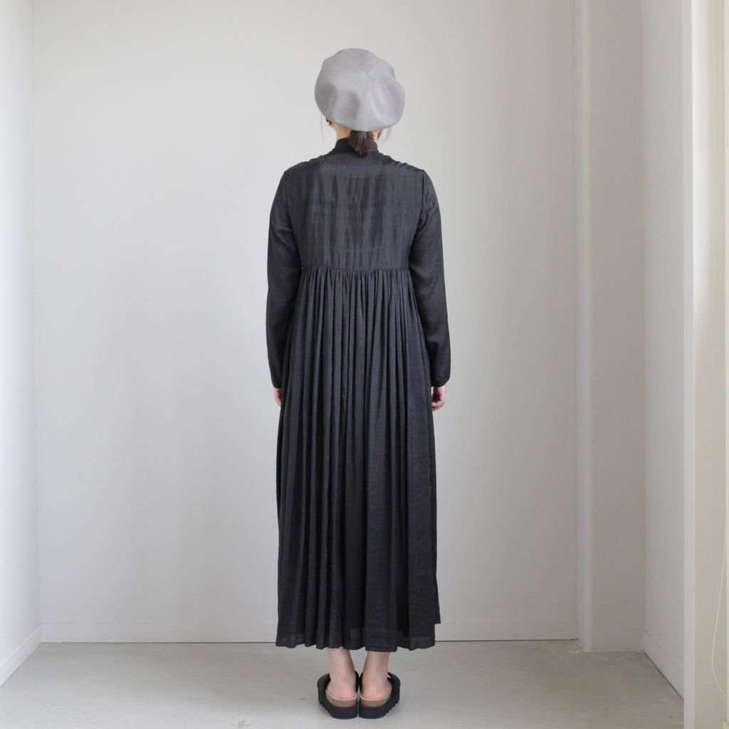 Button Gather Dress Log Wood Yaeca ヤエカ