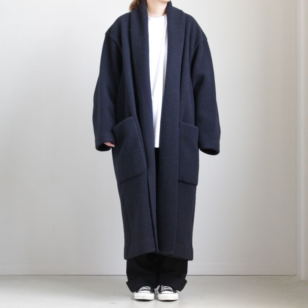 ＷＥＢ限定カラー有 ATON ローブコート WOOL FLEECE UNISEX ROBE COAT