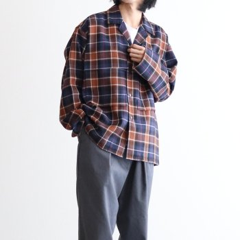 WOOL CHECK MILITARY SHIRT #BLUE CH [GM194-50526] _ Graphpaper | グラフペーパー