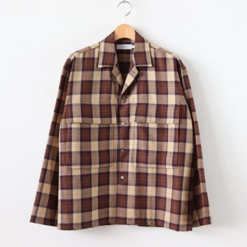 WOOL CHECK MILITARY SHIRT #BEIGE CH [GM194-50526] _ Graphpaper | グラフペーパー