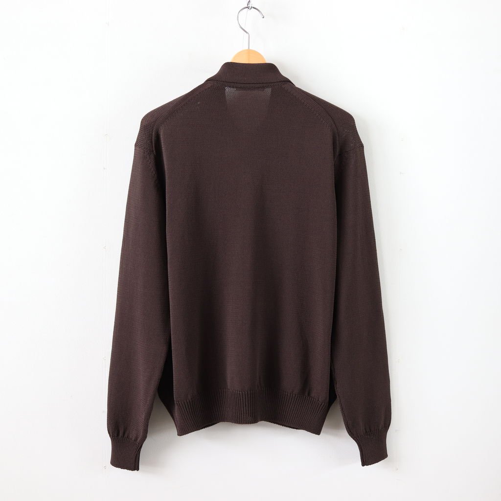 AURALEE / COTTON POLYESTER CODE KNIT CARDIGAN BROWN