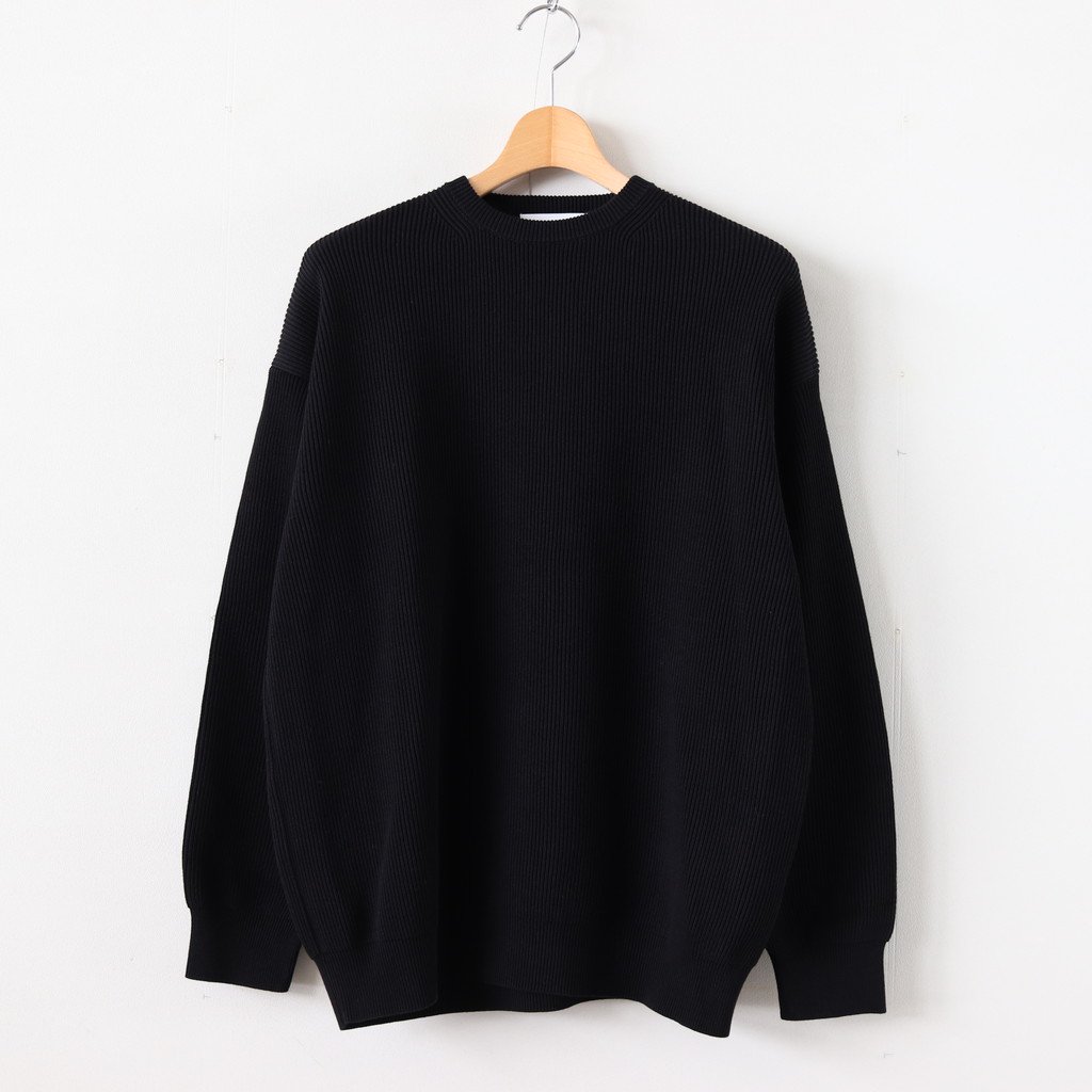 HIGH DENSITY COTTON KNIT CREW NECK #BLACK [GM201-80074] _