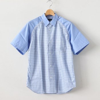 綿チェック×綿ブロード×綿チェックMIX S/Sシャツ #SAX/BLUE/WHITE×MIX [HE-B037-051] _ COMME des GARCONS HOMME | コム デ ギャルソン オム