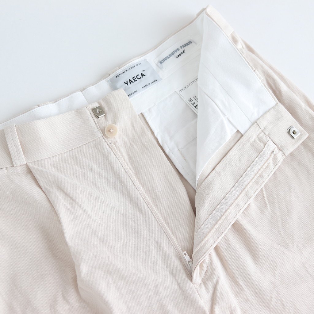 CHINO CLOTH PANTS TUCK TAPERED #BEIGE [10607] _ YAECA | ヤエカ