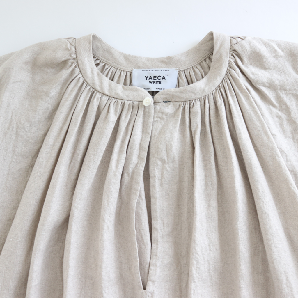 YAECA / GATHER BLOUSE LONG NATURAL