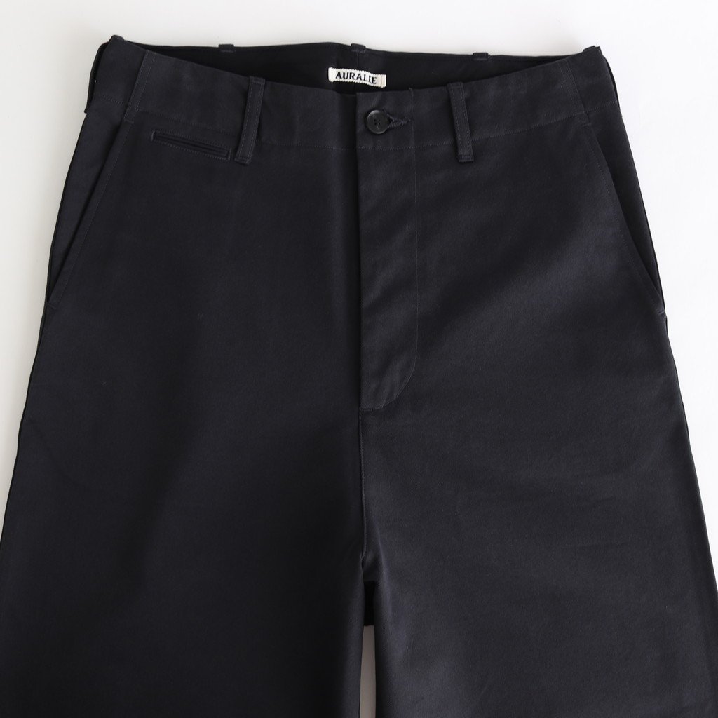 AURALEE / WASHED FINX CHINO WIDE PANTS INK BLACK