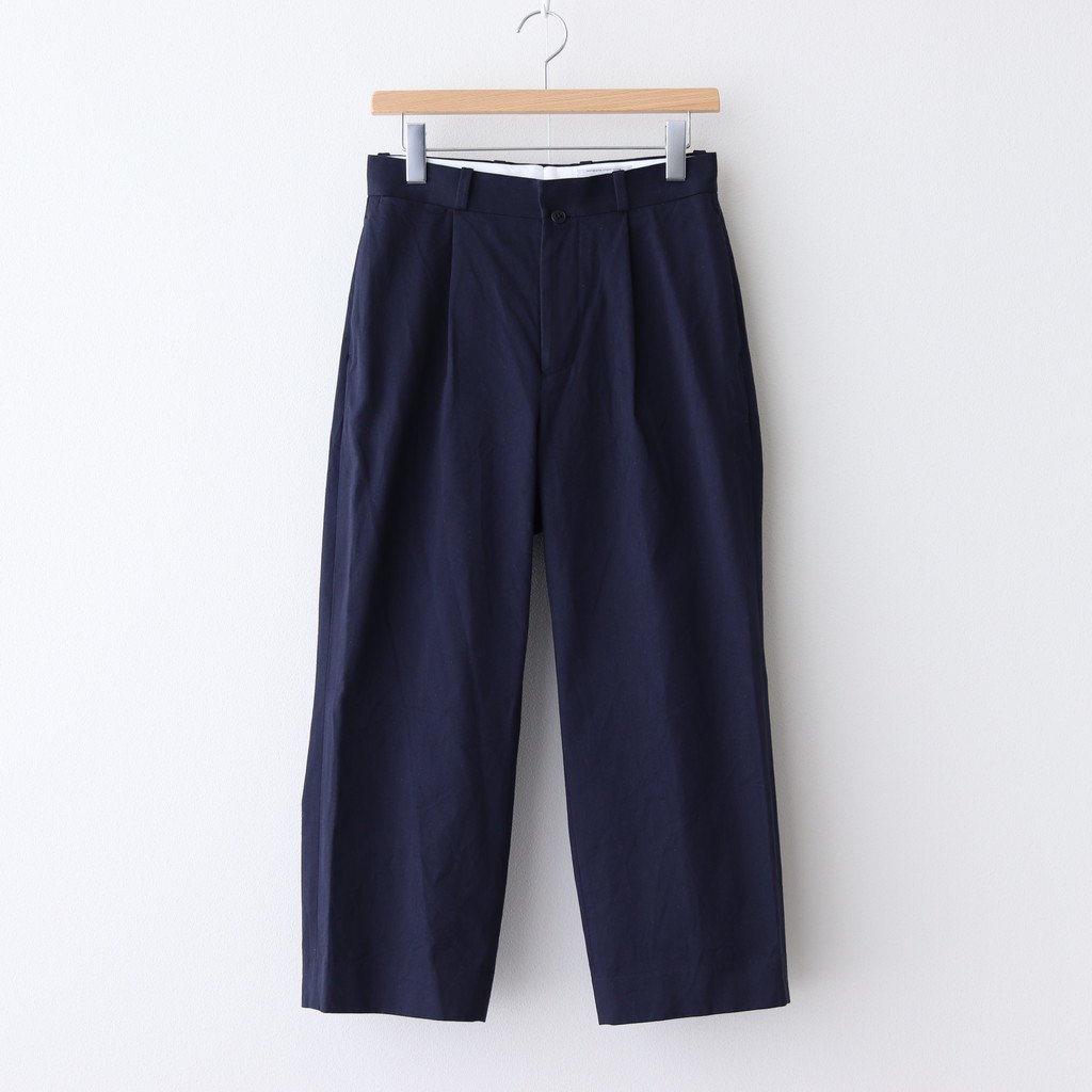 CHINO CLOTH PANTS TUCK STRAIGHT #NAVY [60604] _ YAECA | ヤエカ