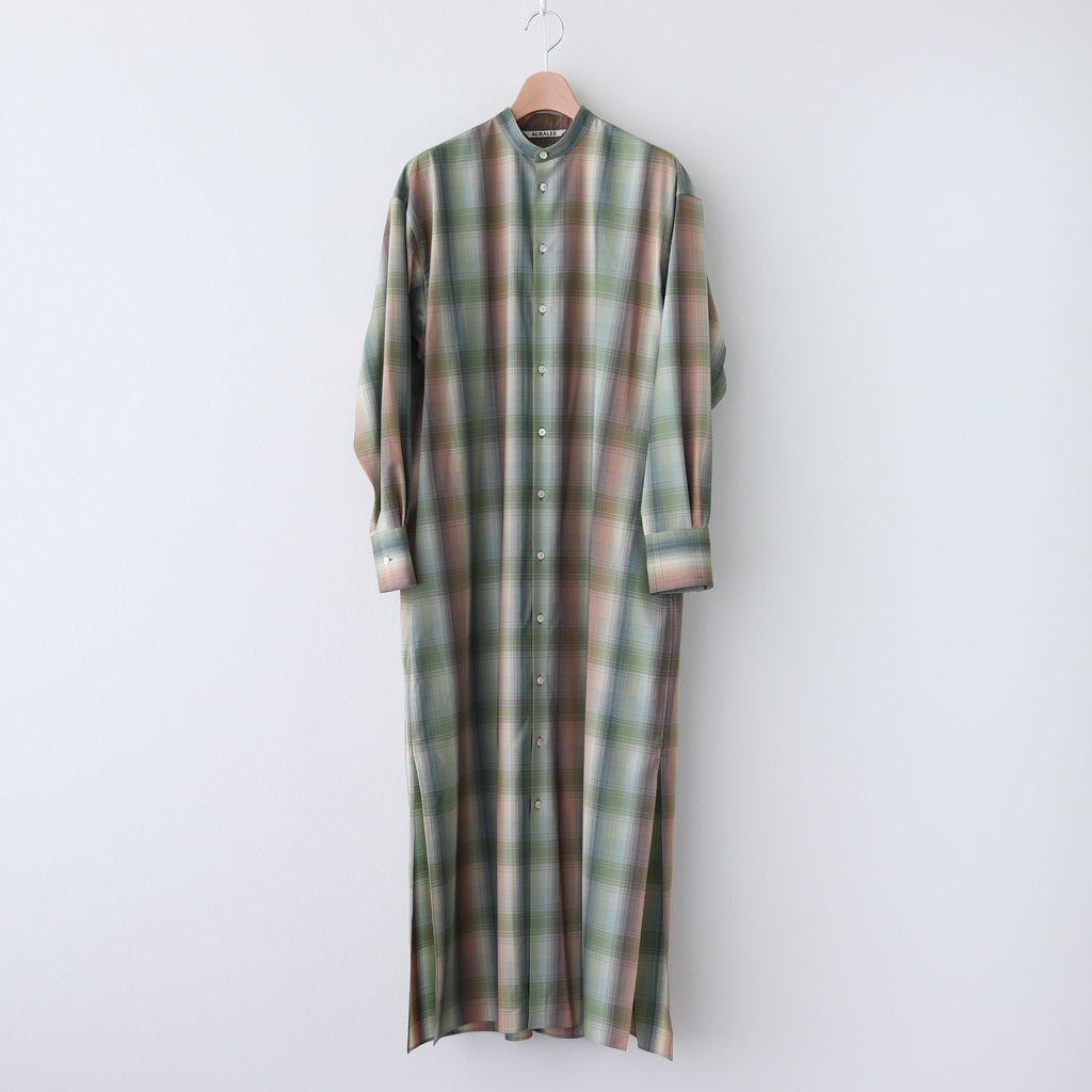 Super Light Wool Check Maxi One Piece Green Check 0ad02lc Auralee オーラリー