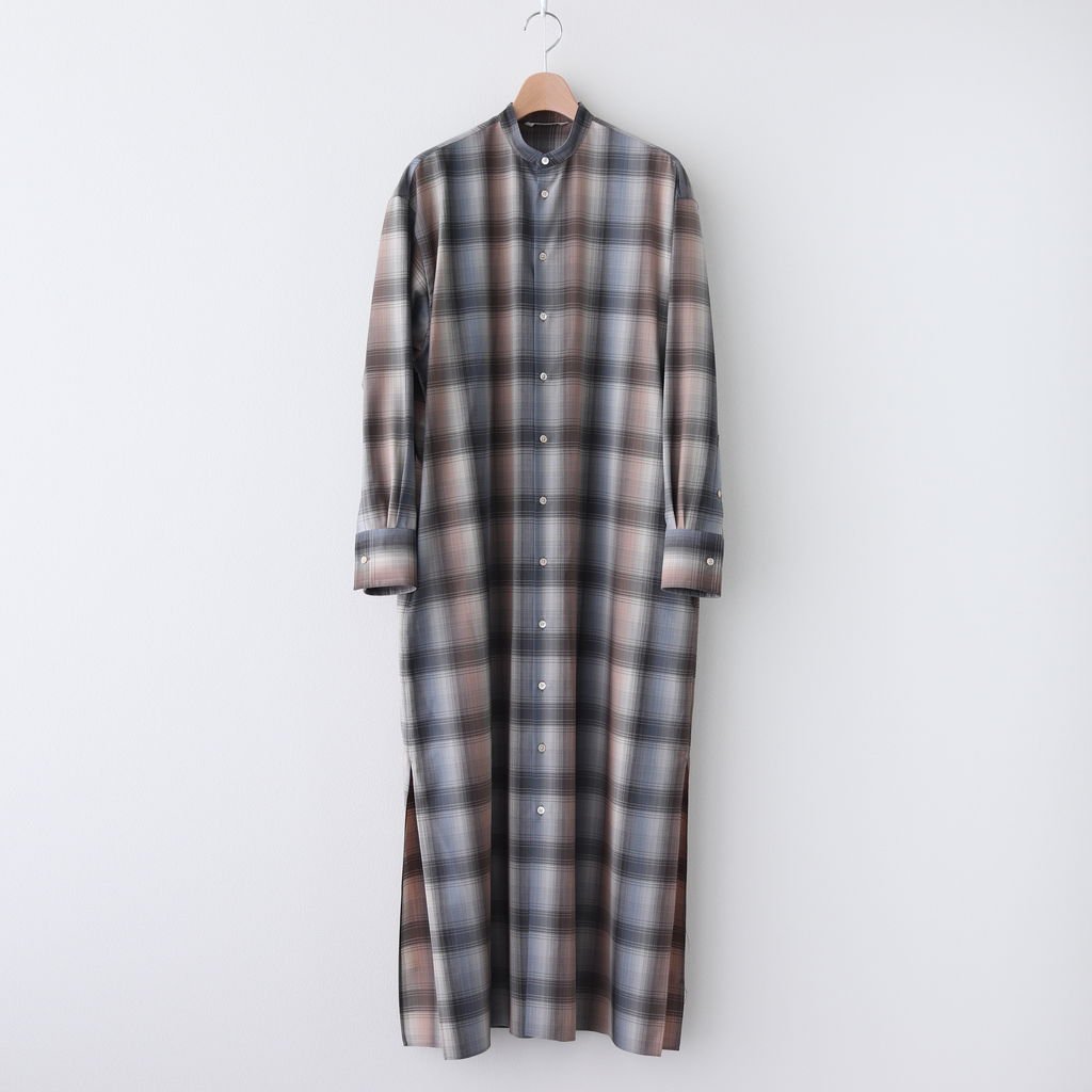 SUPER LIGHT WOOL CHECK MAXI ONE-PIECE #BLUE CHECK [A20AD02LC] _ 