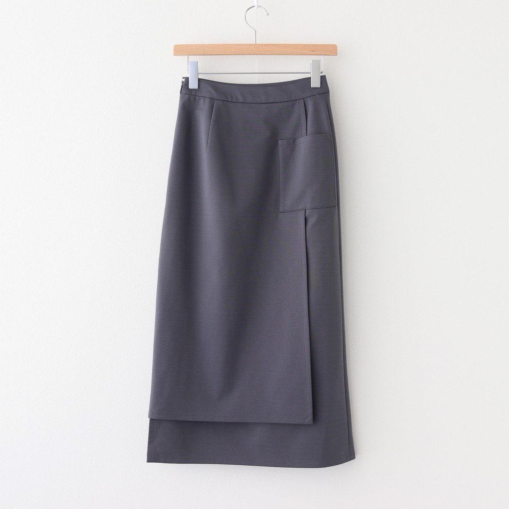 Graphpaper / COMPACT PONTE WRAP SKIRT C.GRAY