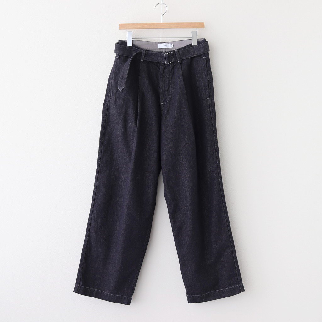 Graphpaper COLORFAST DENIM BELTED PANTS GRAY | Graphpaper