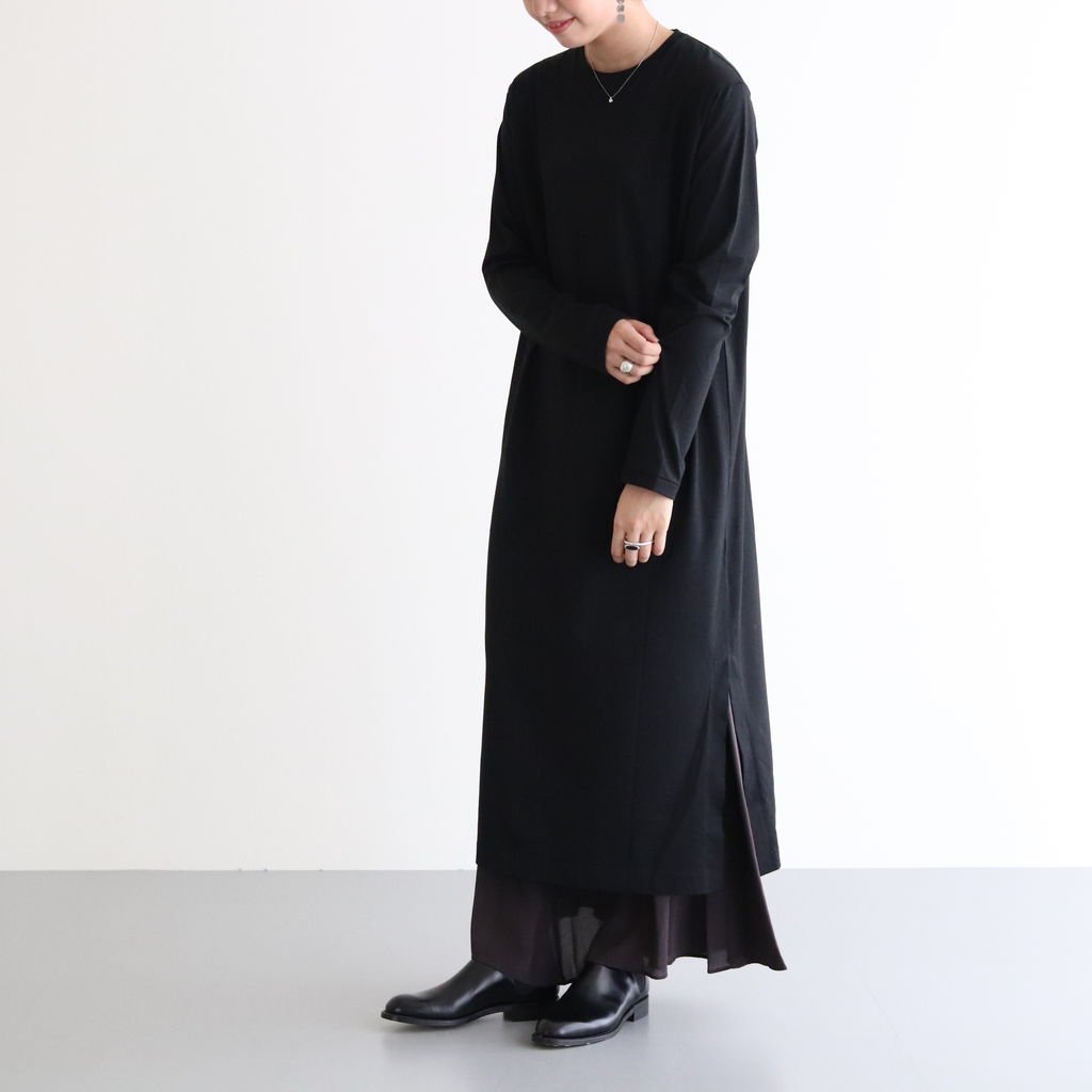ATON / SUVIN 60/2 LONGSLEEVE DRESS BLACK