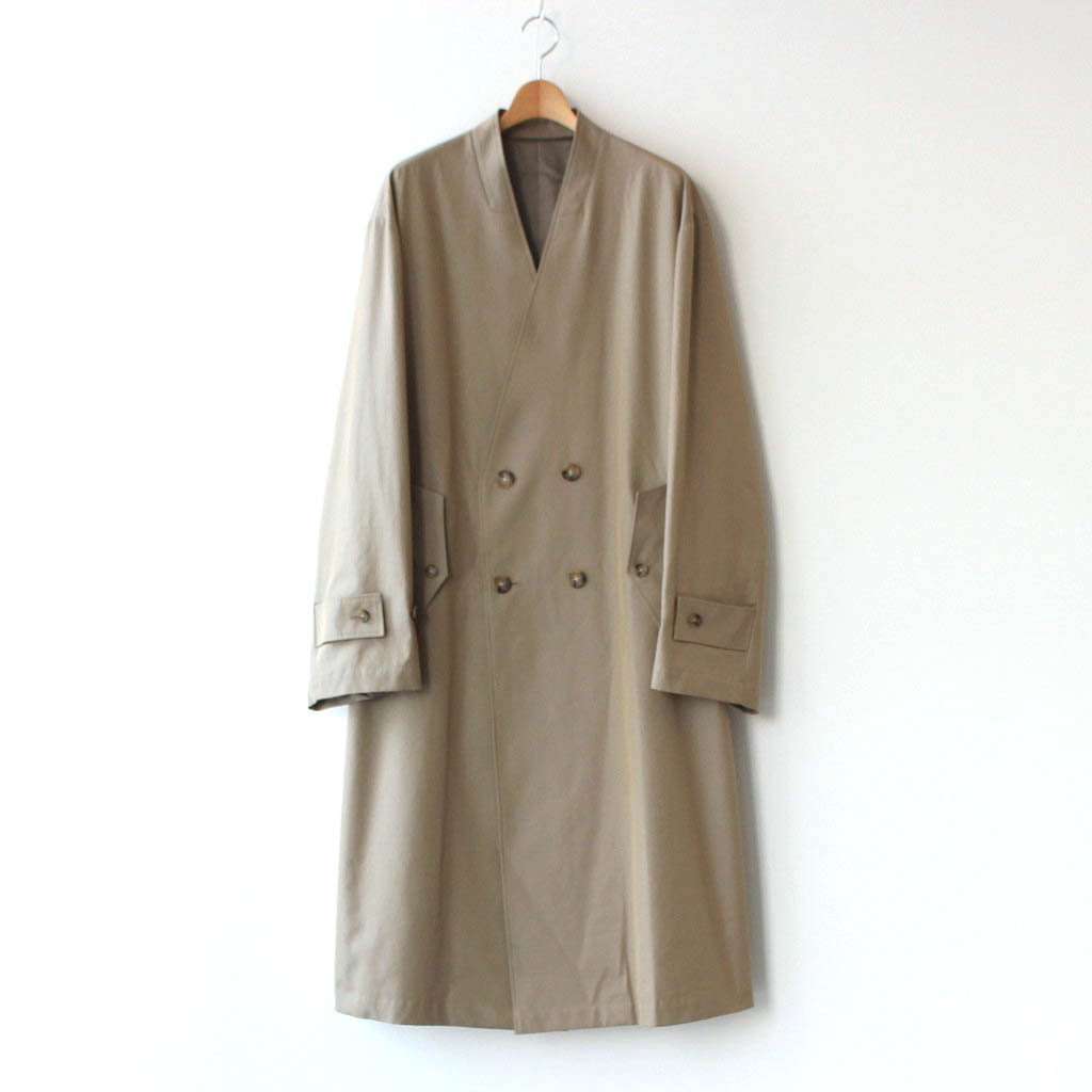 stein / OVERSIZED LINEAR NO COLLAR COAT BEIGE