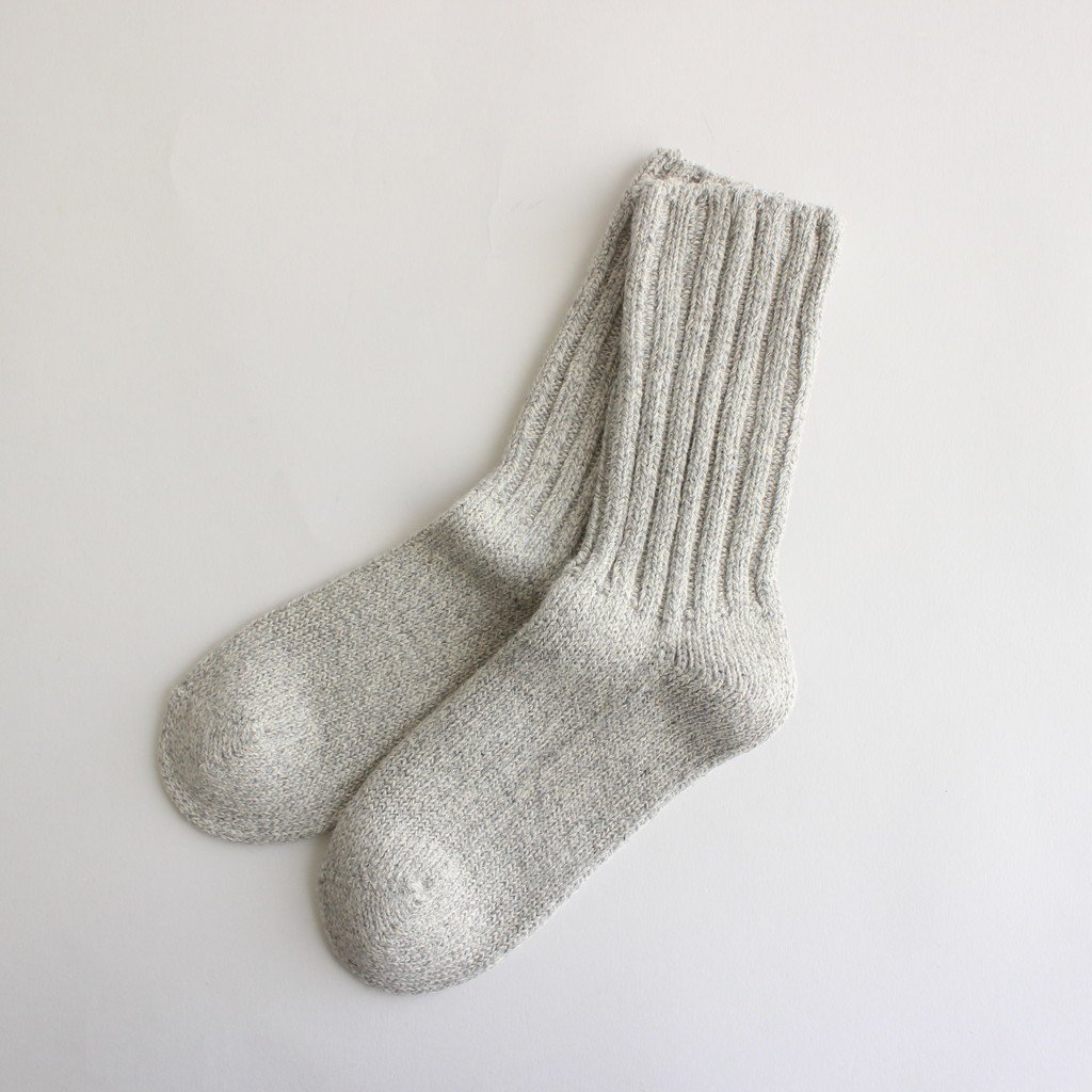 Cotton Silk Socks L Gray Yaeca ヤエカ