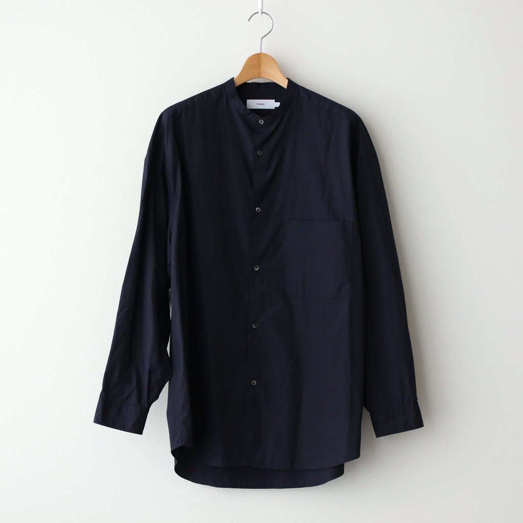 Graphpaper / BROAD OVERSIZED L/S BAND COLLAR SHIRT NAVY
