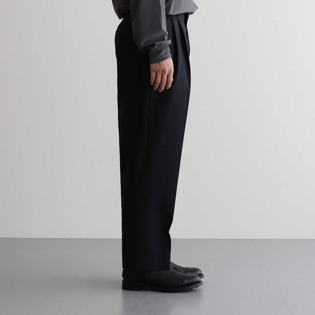 stein wide tapered trousers_a black - スラックス