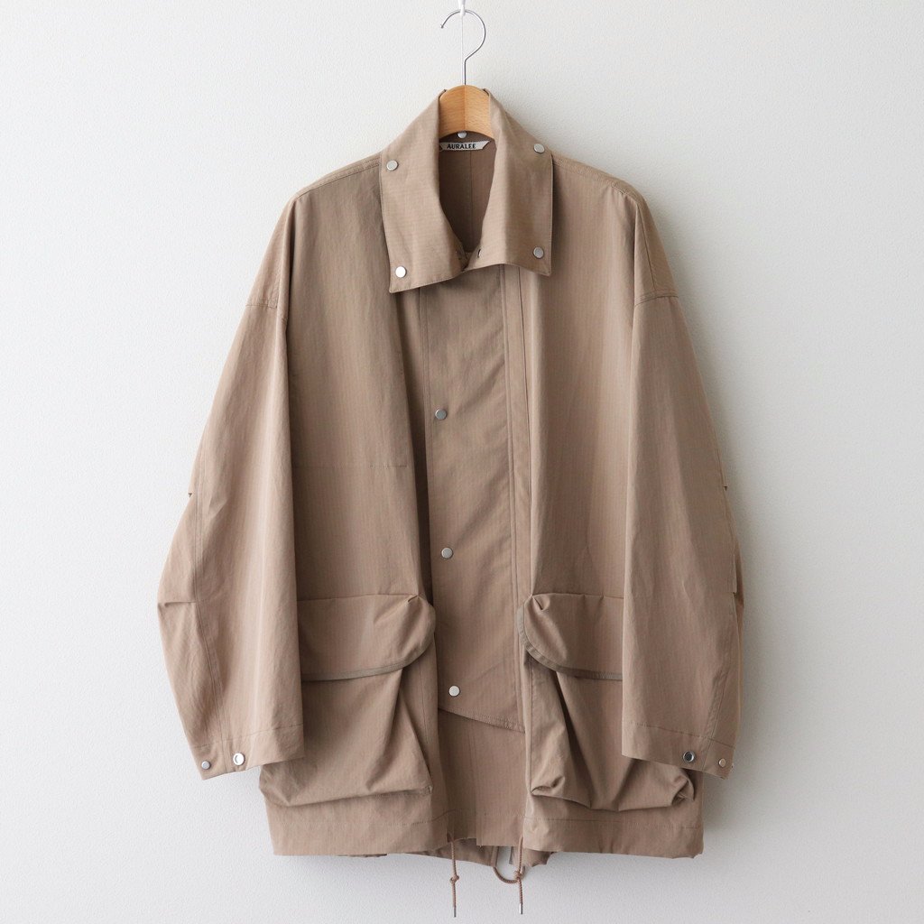 AURALEE / WASHED FINX RIPSTOP CHAMBRAY BIG FIELD BLOUSON BEIGE CHAMBRAY