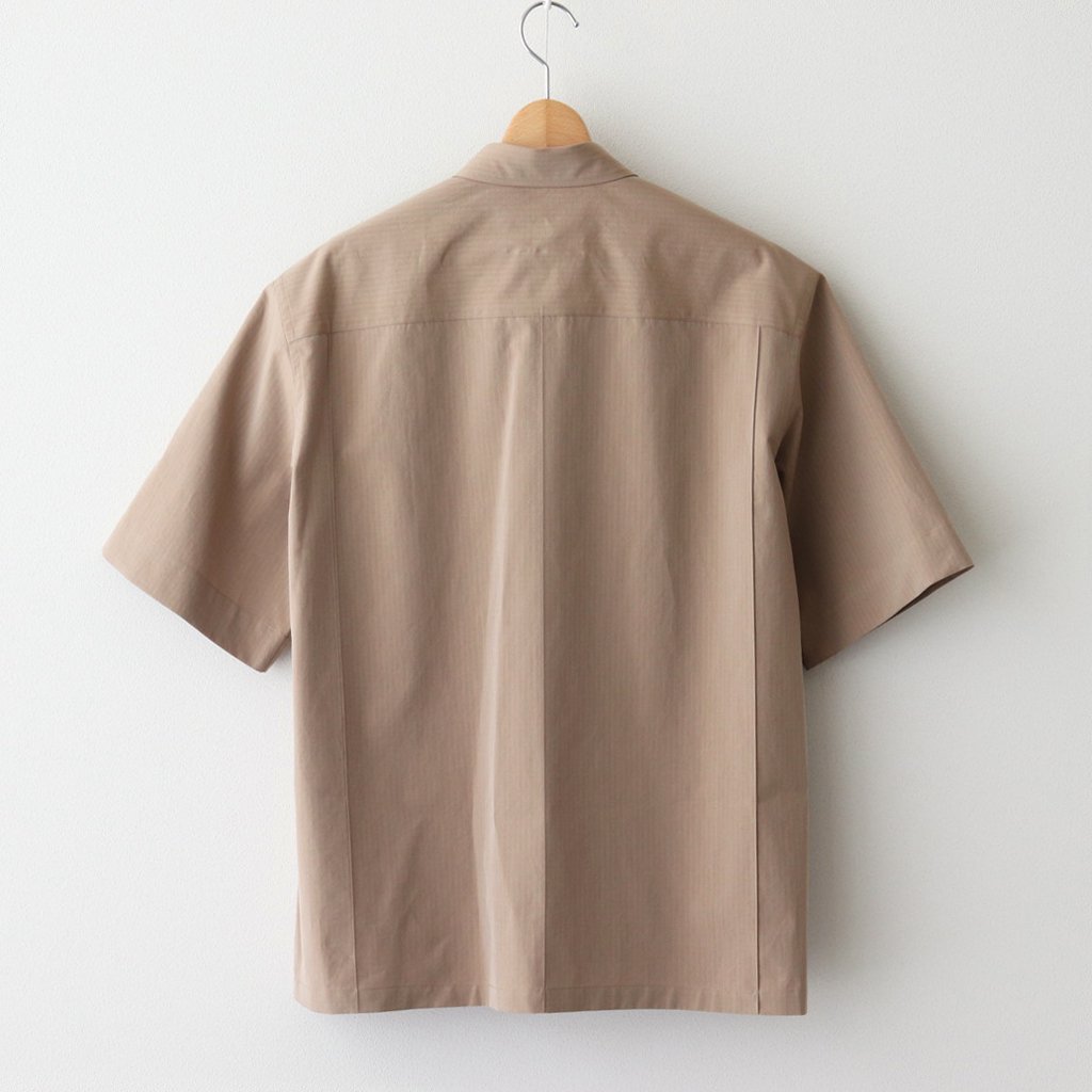 WASHED FINX RIPSTOP CHAMBRAY HALF SLEEVED SHIRTS #BEIGE CHAMBRAY