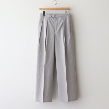 WASHED FINX RIPSTOP CHAMBRAY BELTET PANTS #LIGHT GRAY CHAMBRAY [A21SP07FL] _ AURALEE | オーラリー