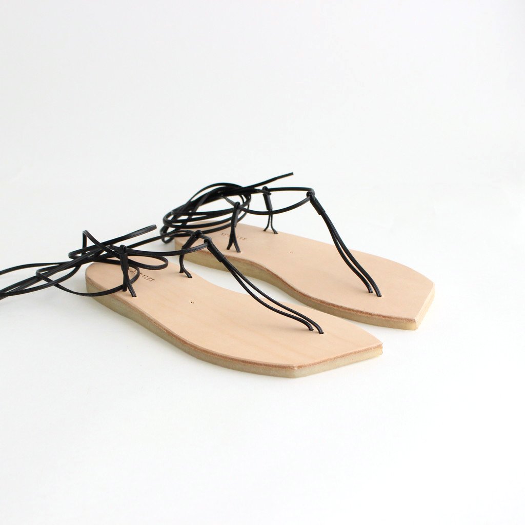 AURALEE / LEATHER LACE-UP SANDALS MADE BY FOOT THE COACHER NATURAL