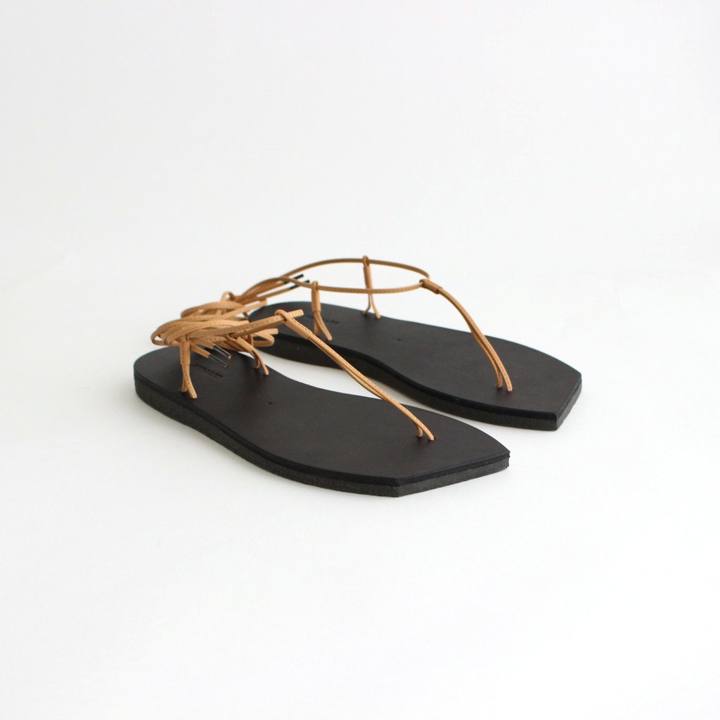 LEATHER LACE-UP SANDALS MADE BY FOOT THE COACHER #BLACK [A21SS04FT ...
