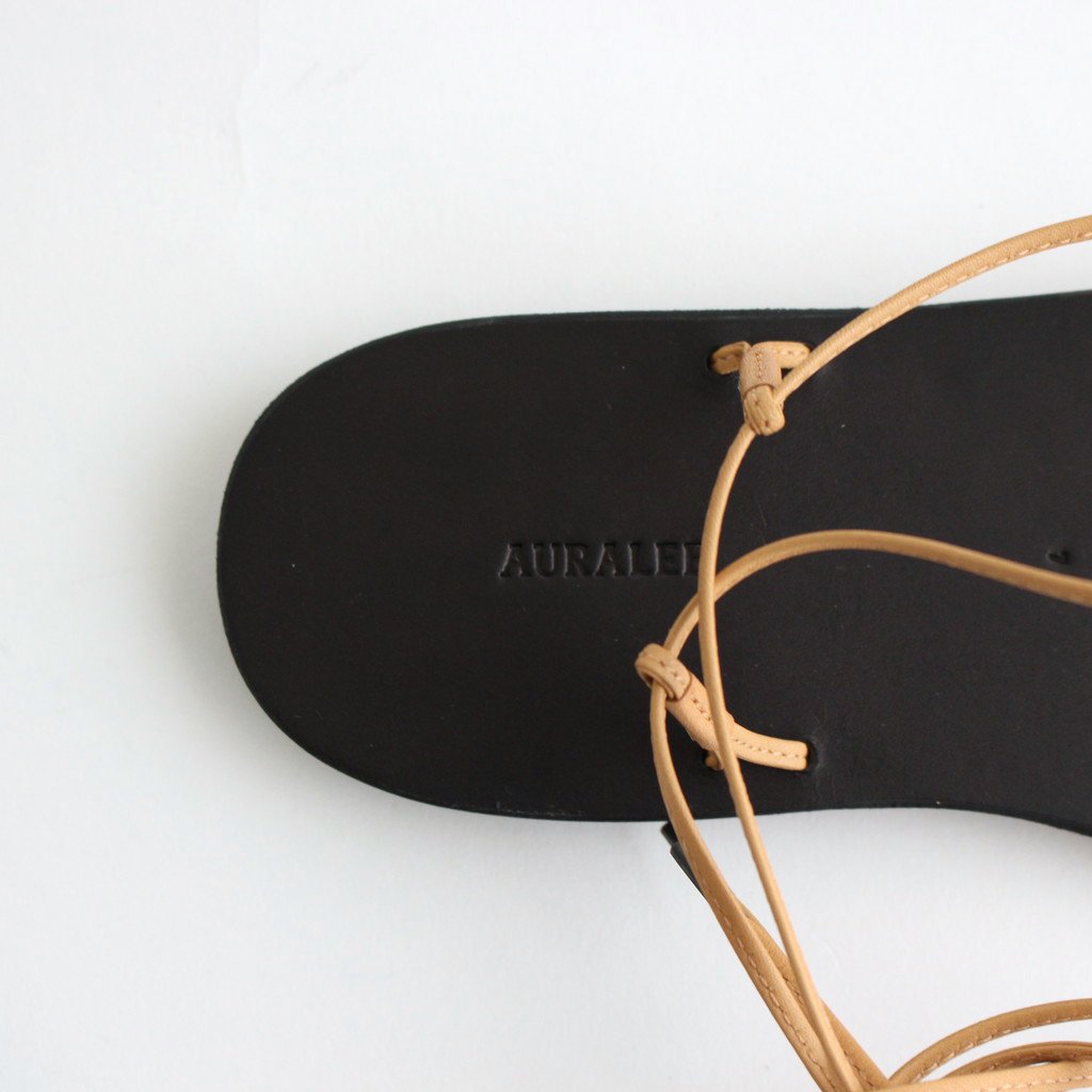 AURALEE / LEATHER LACE-UP SANDALS MADE BY FOOT THE COACHER BLACK