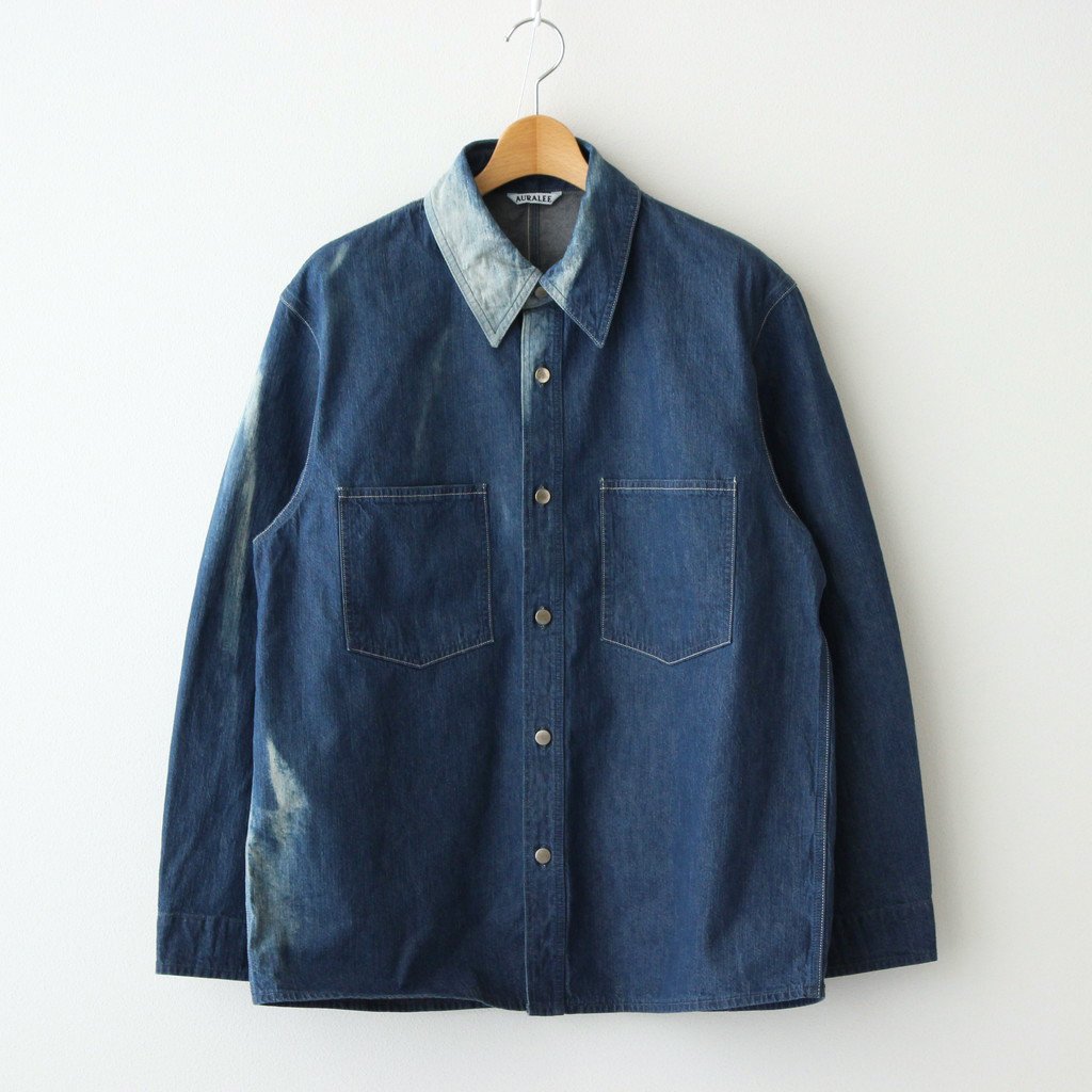 AURALEE SUN FADE BLEACH DENIM BLOUSON eva.gov.co