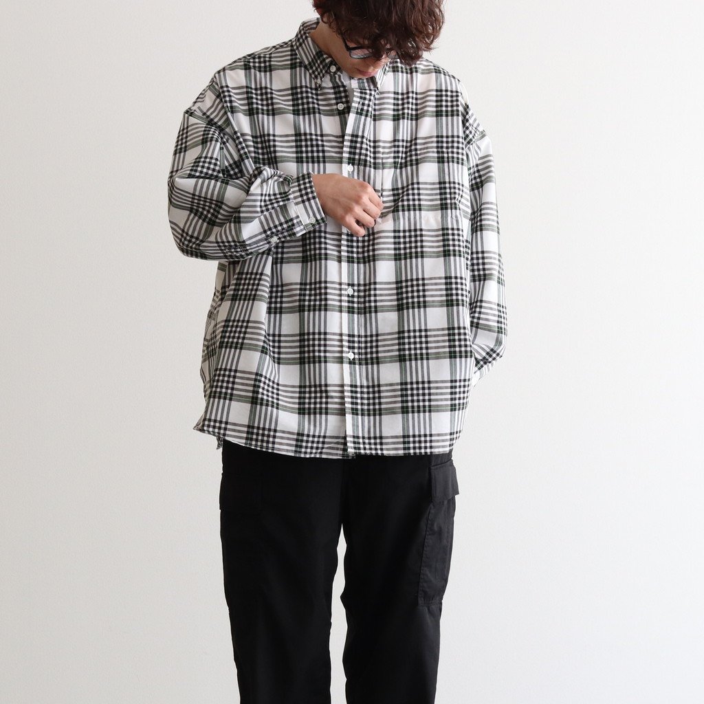 Fresh Service フレッシュサービス madras b.d shirt シャツ 日本製