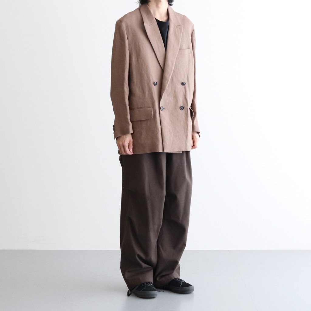 YOKE / PAPER KERSEY SIDE OPEN DOUBLE-BREASTED JACKET TAUPE